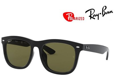 【珍愛眼鏡館】RAY BAN 雷朋 偏光太陽眼鏡 亞洲版大鏡面設計 RB4260D 601/9A 黑框墨綠偏光 公司貨