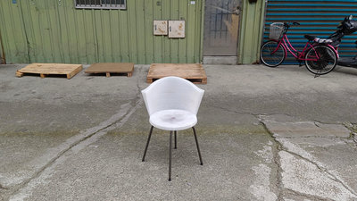 【安鑫】~白色鐵製塑膠旋轉椅 餐椅 化妝椅 書桌椅 電腦椅 休閒椅 麻將椅 戶外椅【A2740】