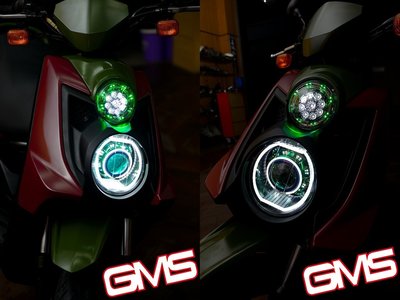 GAMMAS-HID  YAMAHA  BWS M8 GMS合法魚眼GMS大燈 BMW導光 LED 日行燈 光圈