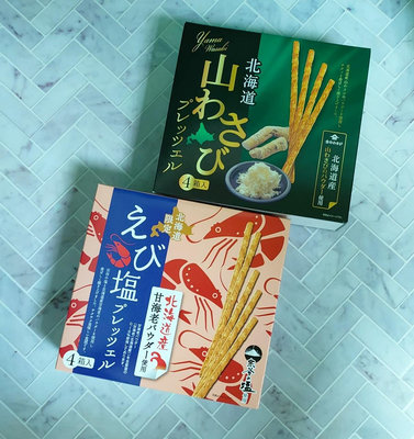 日本禮盒 齊藤 北海道蝦岩鹽餅乾 北海道芥末椒鹽餅乾180g