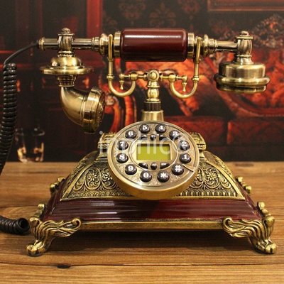 INPHIC-歐式電話機 復古電話機 實木 復古電話機 家用座機別墅