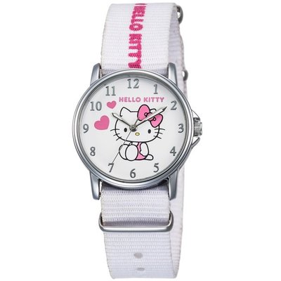 [時間達人]HELLO KITTY帆布凱蒂貓 手錶 帆布錶帶 三麗鷗股份有限公司授權KT067LWWW
