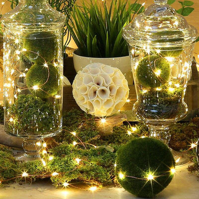 酒瓶塞子銀線燈串(2米20燈) 2M 20 LED酒瓶軟木條燈夜間仙女燈聖誕派對家居裝飾品