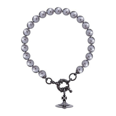 英國知名設計師品牌Vivienne Westwood金屬色澤珍珠立體土星串珠手鍊 代購