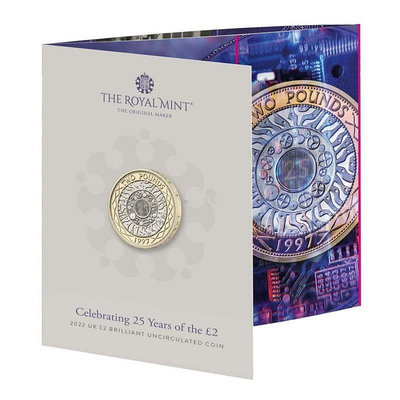 現貨 官方卡冊 英國 2022年 2英鎊 發行25周年 紀念