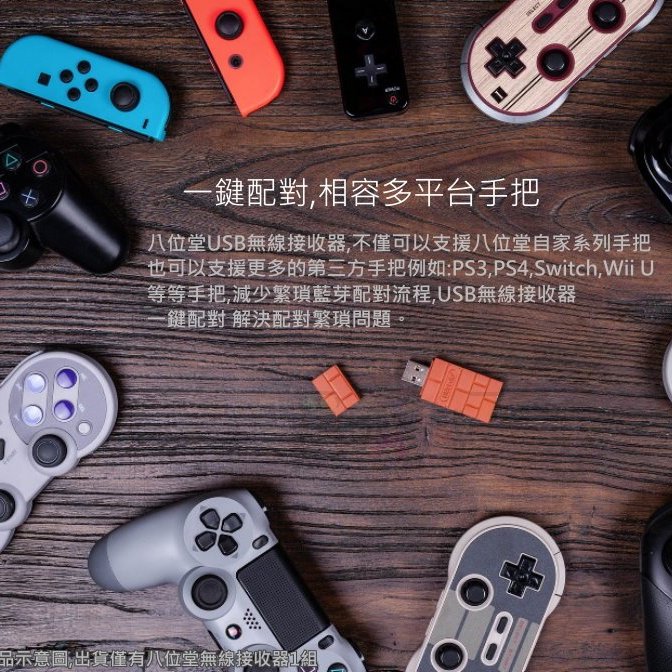 電玩遊戲王 八位堂8bitdo Usb 無線藍芽接收器pc Mac Ns Switch Ps4 Xbox One手把 Yahoo奇摩拍賣