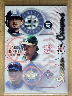 MLB 2002 FLEER TRIPLE CROWN SEASON CROWNS ICHIRO/GIAMBI/RODR