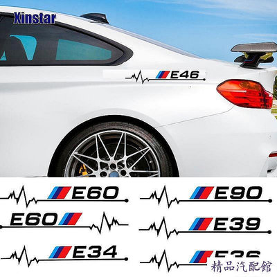 《現貨》2 件後車身車貼貼紙適用於寶馬汽車貼紙 E30 E34 E36 E39 E46 E60  E87 E90 車貼 汽車貼紙 汽車改裝 汽車裝飾 防劃痕