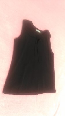 ❀甜心棧❀黑色素面小領結綁帶上衣(黑XL) #轉賣OB嚴選#