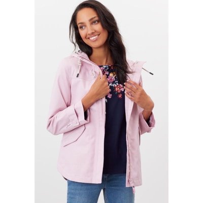 Miolla 英國品牌Joules 紫粉色內里藍白條紋木扣款防風防水外套