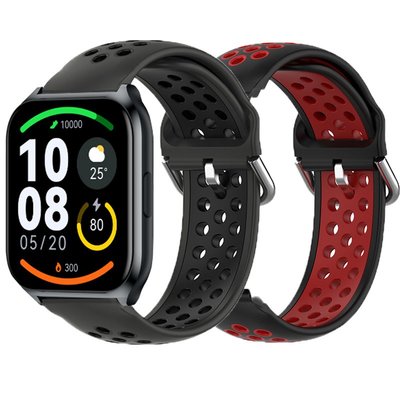 適用於 Haylou Smart Watch 2 Pro 錶帶 智能手錶帶 矽膠雙色替換腕帶 柔軟運動防水