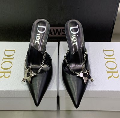 GoodStyle 歐美新款 Dior 優雅名媛 星星金屬鍊帶後簍空 高跟鞋 優質選擇~特