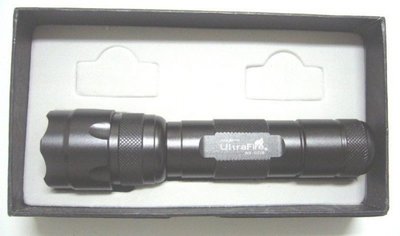 LED超強光P4手電筒UltraFire WF-502B+5段調整: 強 中 弱 快閃 SOS,夜光(螢光,發光)按鈕