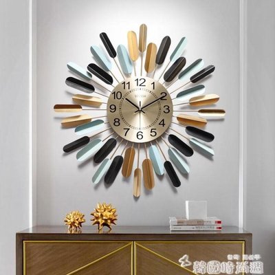 鐘錶掛鐘客廳現代簡約家用藝術電子時鐘墻面裝飾創意美式輕奢掛錶LX 韓國時尚週 全館免運