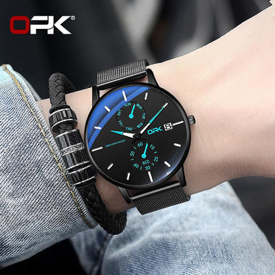 手錶 機械錶 石英錶 男錶 OPK品牌手錶熱銷潮流個性夜光防水石英錶男士手錶男錶