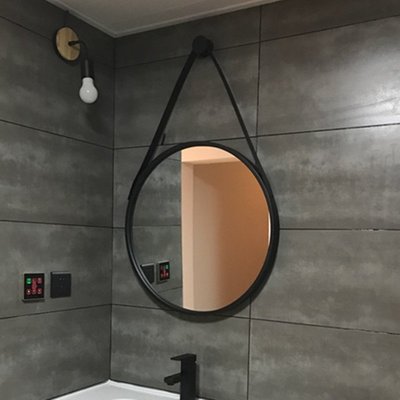 熱賣 鐵藝壁掛圓形鏡子浴室化妝裝飾衛生間歐式復古古銅鏡