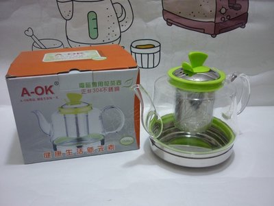 (玫瑰Rose984019賣場~2)A-OK 電磁爐用 玻璃花茶壺1000cc~泡茶壺/中藥養身茶/有不鏽鋼濾網