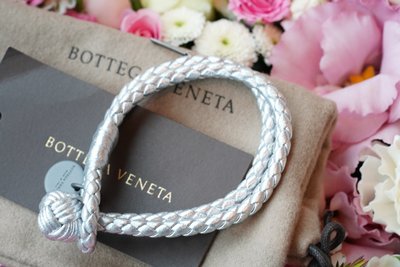 【COCO 精品專賣】Bottega Veneta bracelet 編織皮 手環 銀 現貨