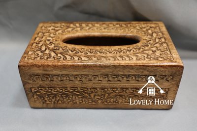 ( 可愛小舖傢具)印度古典鄉村風實木製分開式雕刻造型面紙盒浮雕造型面紙盒小物收納盒擺飾裝飾品辦公室工作室書店