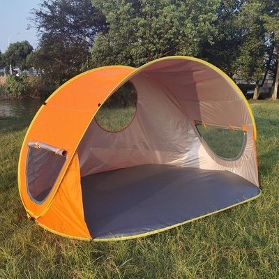 3-4人防曬沙灘帳篷便攜簡易速開折疊戶外露營兒童海邊遮陽防紫外