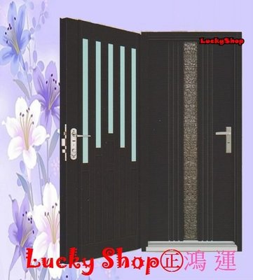 【鴻運】東京都立體鑄鋁雙玄關門組HY-8632。大門。玄關門。玻璃門。北縣市免運費