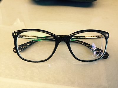 Chanel咖啡色特殊紋路平光眼鏡