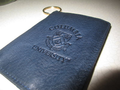皮夾 卡片夾 鑰匙夾 Columbia University。深藍 full grain leather。所得捐公益。
