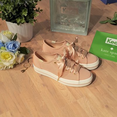 Keds Kate Spade NEW YORK 厚底 粉紅色 緞帶 婚鞋 新娘 婚紗 婚嫁系列 聯名款 WF60106