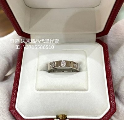 二手正品 Cartier 卡地亞 LOVE系列 18K白金8鑽戒指 鑽石戒指 B4050600