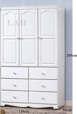 【生活家傢俱】SY-168-3：愛麗絲白色4X7尺衣櫥【台中家具】白色衣櫃 實木+低甲醛木心板 鄉村風 台灣製造