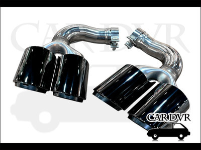 送安裝 保時捷 Cayenne coupe 三層樣式 四出尾飾管 鈦黑/銀 夜色 黑化
