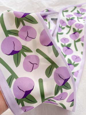 絲巾 圍巾 包包裝飾 配飾日系紫色系窄細尖角發