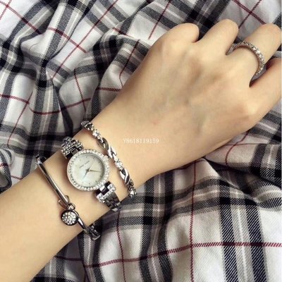 Anne Klein美國時尚女錶-銀色三件套手錶手鍊組1868GBST