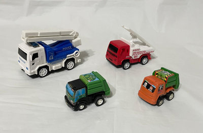 雲梯車 垃圾車 汽車玩具  4台合售  迴力車玩具 二手