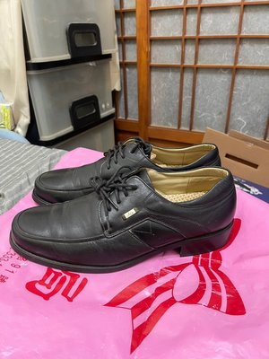 「 二手鞋 」 A.S.O 男版皮鞋 7.5號（黑）鐵2-3