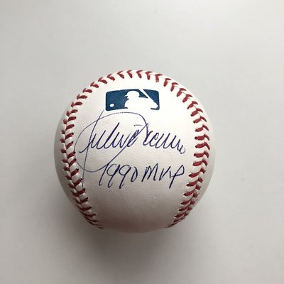 MLB 大都會 Julio Franco 簽名球 最老棒球員 簽於MLB比賽球 加簽1990 MVP