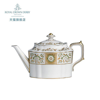 廠家出貨Royal Crown Derby德貝綠韻骨瓷歐式小花茶壺茶具家用下午茶 英國