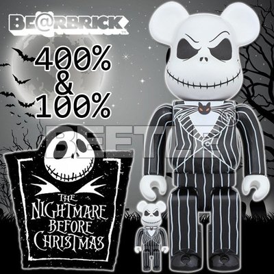 BEETLE BE@RBRICK 聖誕夜驚魂 傑克 JACK BEARBRICK 庫柏力克熊 400% 100%