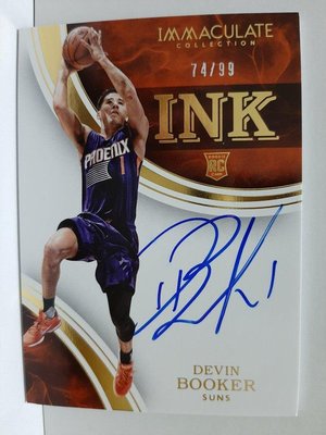 2015-16 immaculate Devin booker卡面簽