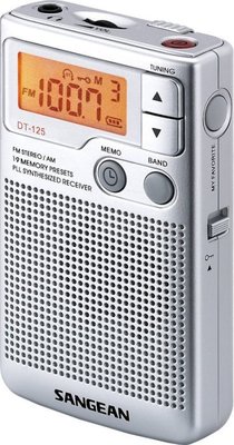 山進 SANGEAN DT-125 二波段 數位式口袋型收音機 19 組混頻電台記憶.重低音 D.B.B.