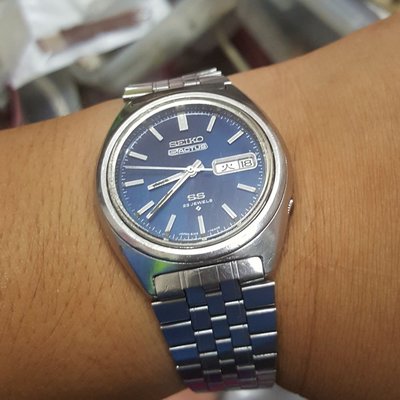典藏 SEIKO SS 赤字6106C 深藍面 機械錶 清晰 男錶   F7