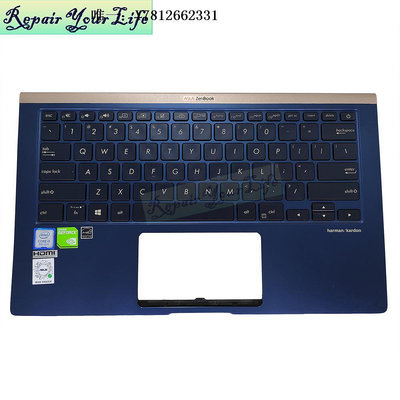 電腦零件ASUS華碩 UX433 U4300F UX433F UX433FN Deluxe14鍵盤C殼八九新US筆電配件