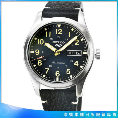 【柒號本舖】SEIKO精工次世代5號機械皮帶腕錶-黑面 / SRPG39K1