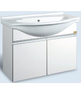 【AT磁磚店鋪】Corins 柯林斯衛浴 防水 弧型陶瓷面盆浴櫃組 NDJ-80 80cm , 備有60/100cm