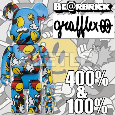 BEETLE BE@RBRICK 韓國 塗鴉 藝術家 GRAFFLEX ARTS 米奇 庫柏力克熊 400% 100%