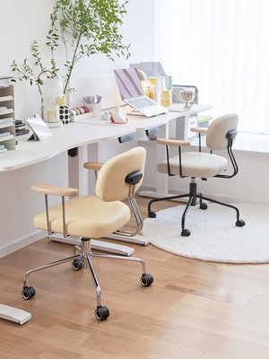 北歐家用辦公電腦椅簡約書房書桌化妝轉椅久坐人體工學椅子