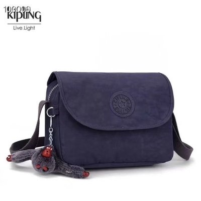 Kipling 猴子包 K12452 中款 灰藍紫 多用拉鍊款輕量斜背肩背包 限時優惠