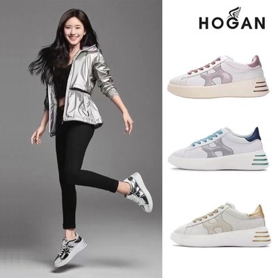 代購 HOGAN霍根趙露思同款小白鞋厚底增高系帶休閒運動板鞋女單鞋