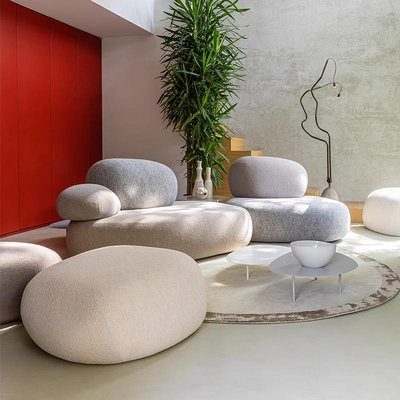 意式極簡moroso鵝卵石創意沙發奶油風異形網紅設計師自由組合沙發
