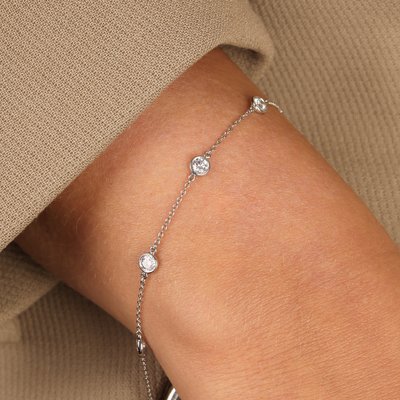 Tiffany PT950 BY THE YARD鑽石手鍊,專櫃價16萬元! 40分 5顆鑽